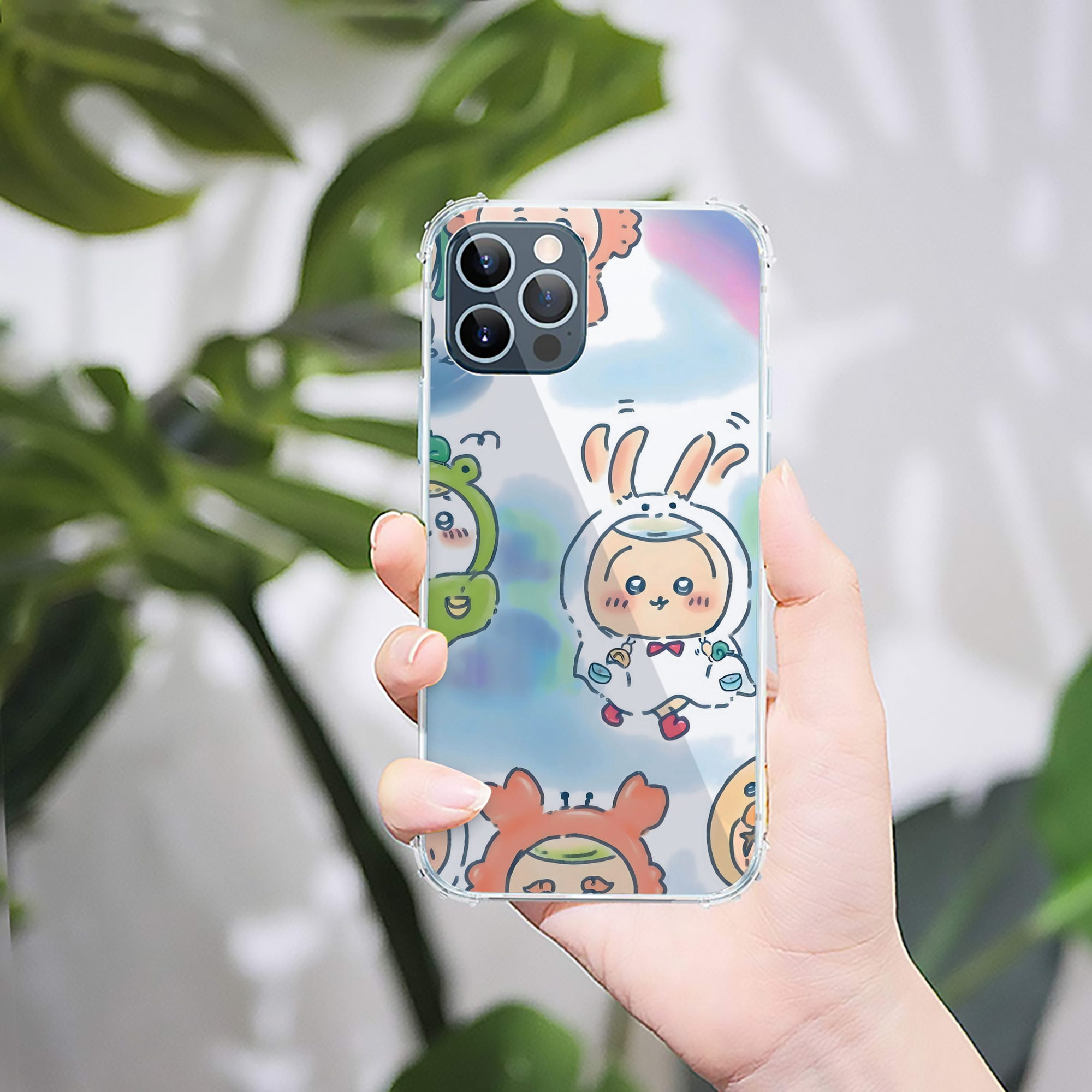 （画像用） ちいかわ Chii-kawa 【iPhone 12シリーズ対応】透明スマホケース（クリアソフトケース）